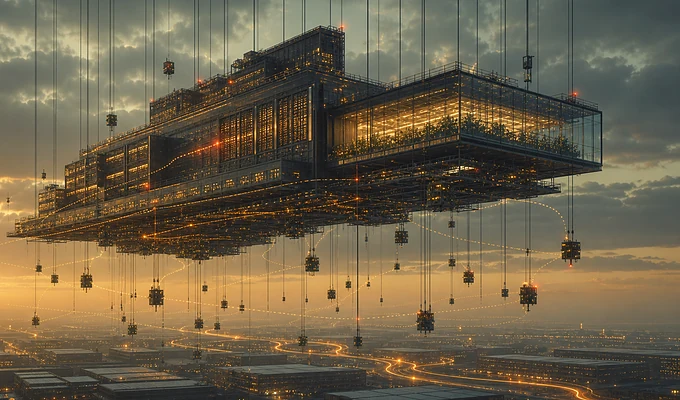 Architecture futuriste flottante pour Offer Margin Detail marketplace