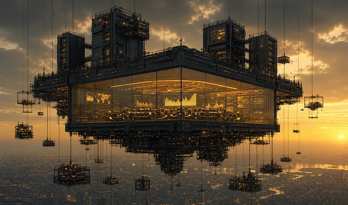 Architecture suspendue représentant le cockpit commercial de 1UP Distribution